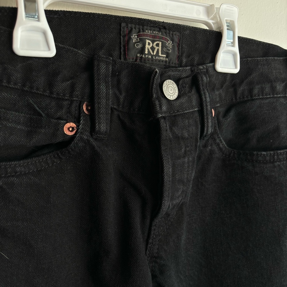 Double RL By Ralph Lauren Mens Black Denim Jeans